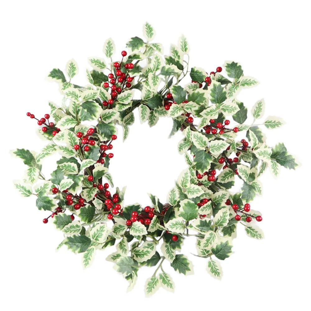 Online Christmas Forever WREATH GRN 22″ HOLLY LEAF W/RED BERRY