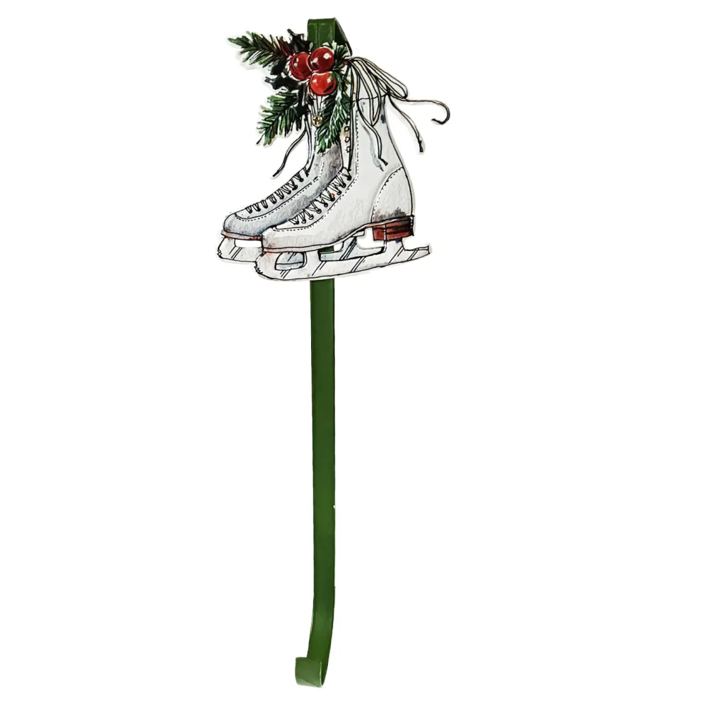 Best Christmas Forever WREATH HANGER 15.5″ METAL W/ ICE SKATES