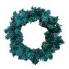 Clearance Christmas Forever WREATH NAT PVC PINE 18″ 60 TIPS W/ RED BERRIES
