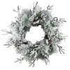 Outlet Christmas Forever WREATH PINE FLOCKED 28″ MIXED PINE W/ PINE CONES
