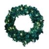 Hot Christmas Forever WREATH PRE-LIT NAT. SHERWOOD PINE 24″/ 150 TIPS 50 LED LIGHTS B/O (3D BAT. NOT INCLUDED)