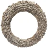 New Christmas Forever WREATH RATTAN FROSTED 16.5″ NATURAL/ BIRCH LOOK